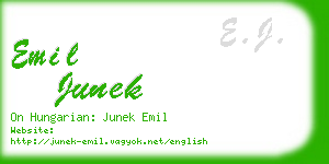 emil junek business card